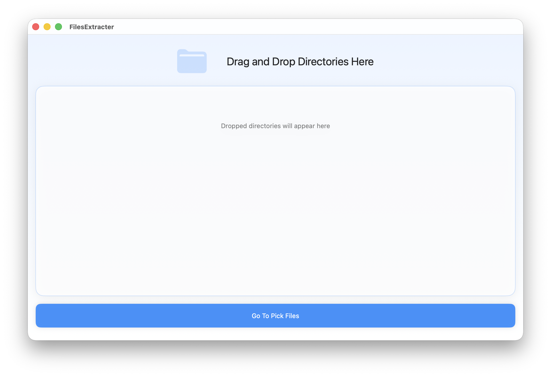 FileExtractor main screen